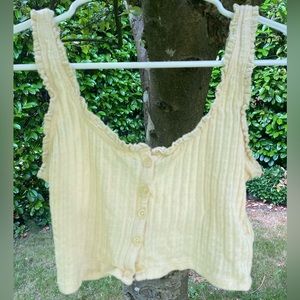 yellow urban outfitters cropped top size xs